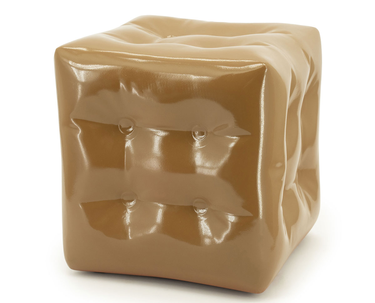Pouf Sitzhocker Capti 38 x 38 cm Magnesiumoxid senffarben