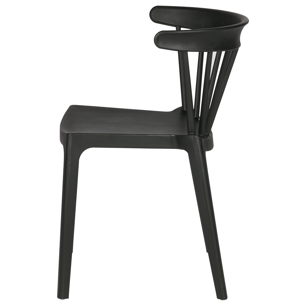 2er Set Gartenstuhl Kunststoff stapelbar BLISS schwarz