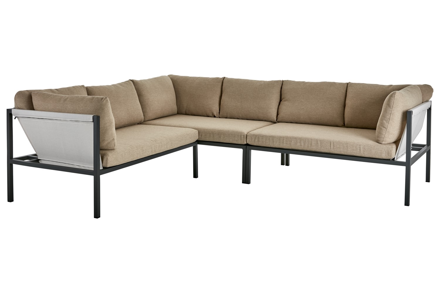 Garten Lounge Ecksofa Gartensofa anthrazit gerstenfarben