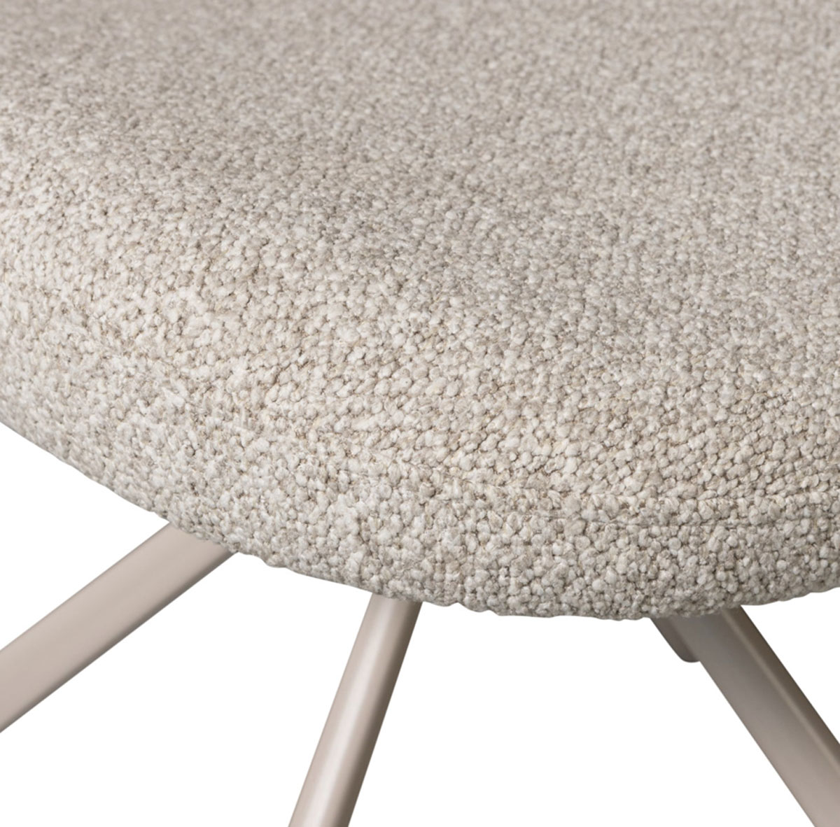 2er Set Esszimmerstuhl FEMKE drehbar Bouclé natur