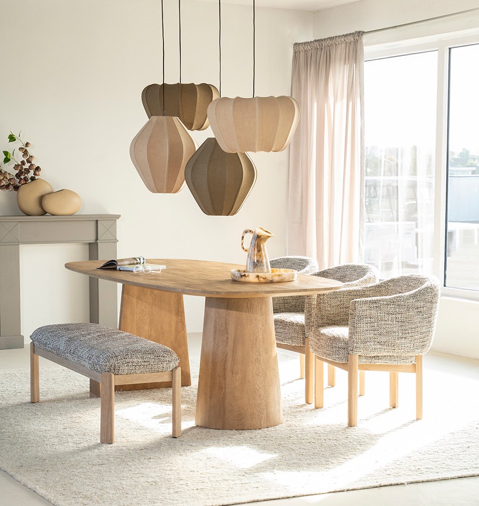 Esstisch Lune oval 240 x 105 cm Mango Massivholz 