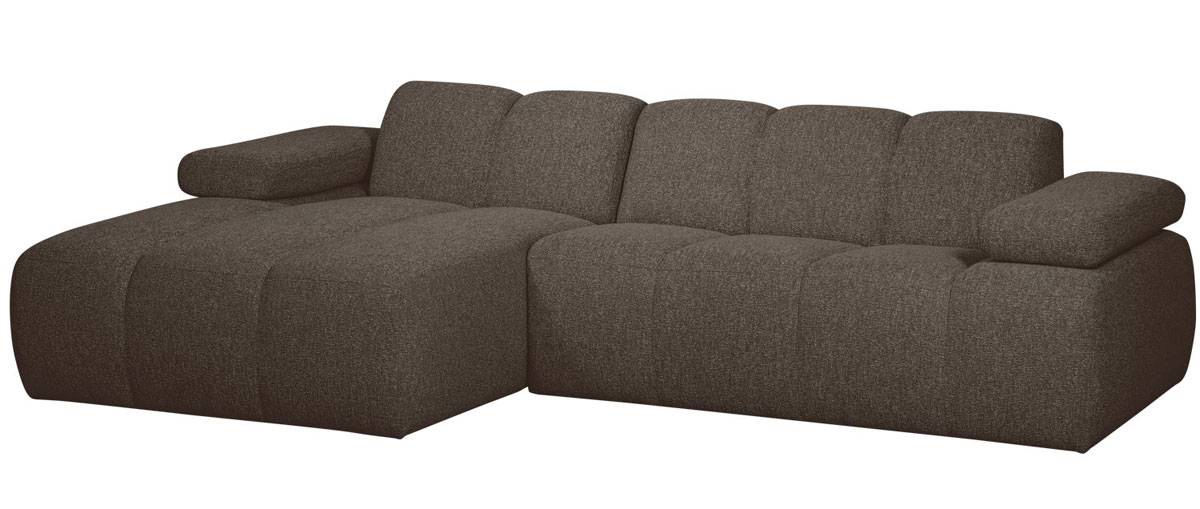 woood Chaiselongue Sofa MOJO links Bouclé braun melange