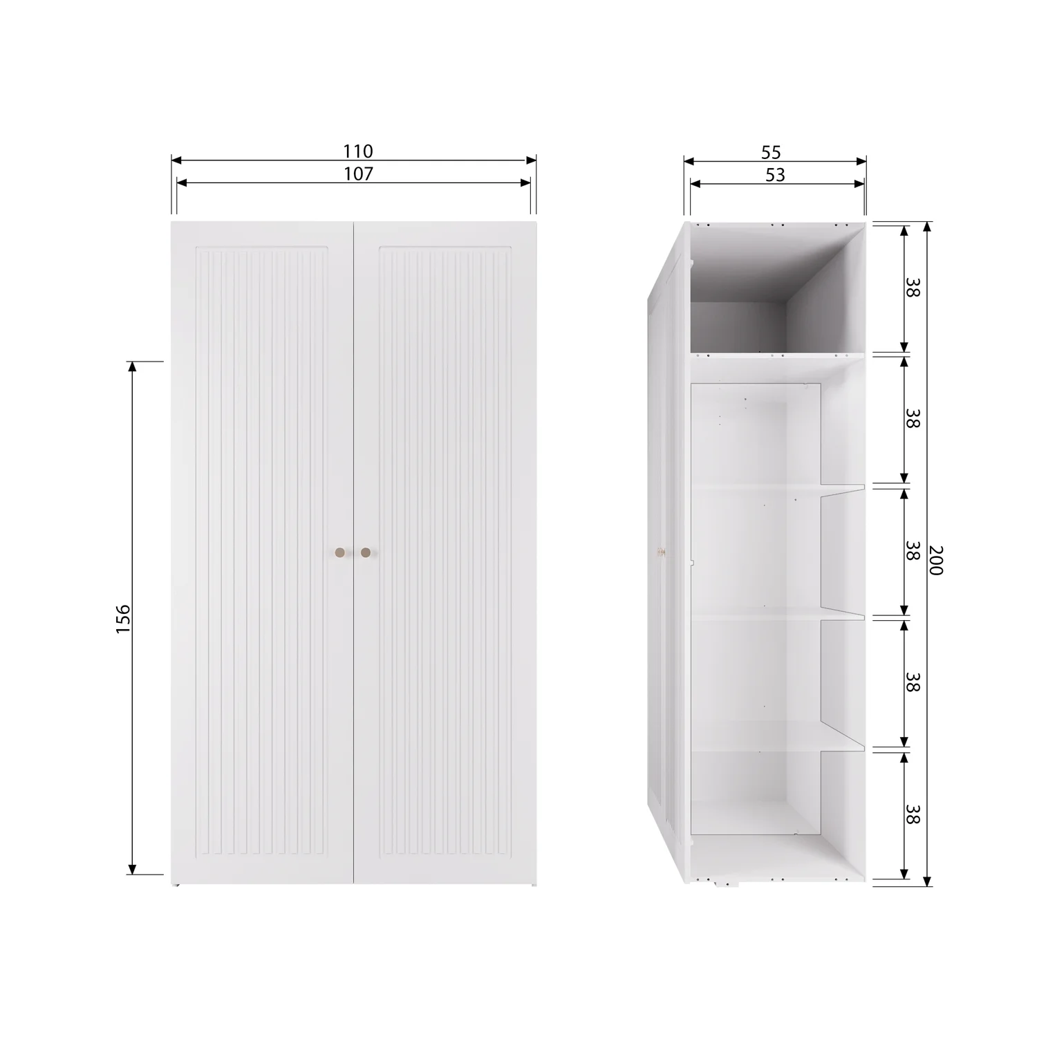 Schrank SIPKE Holzschrank H 210 cm Kiefer Massiv weiß