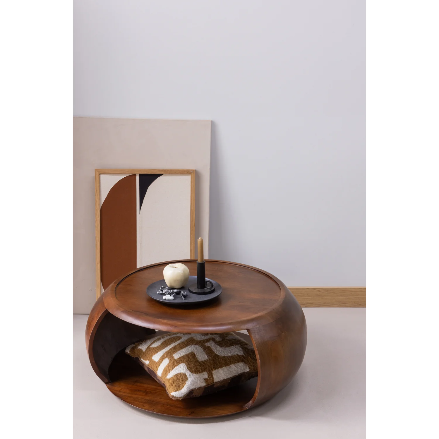 Couchtisch COLE rund Ø 72 cm Mango Massivholz braun