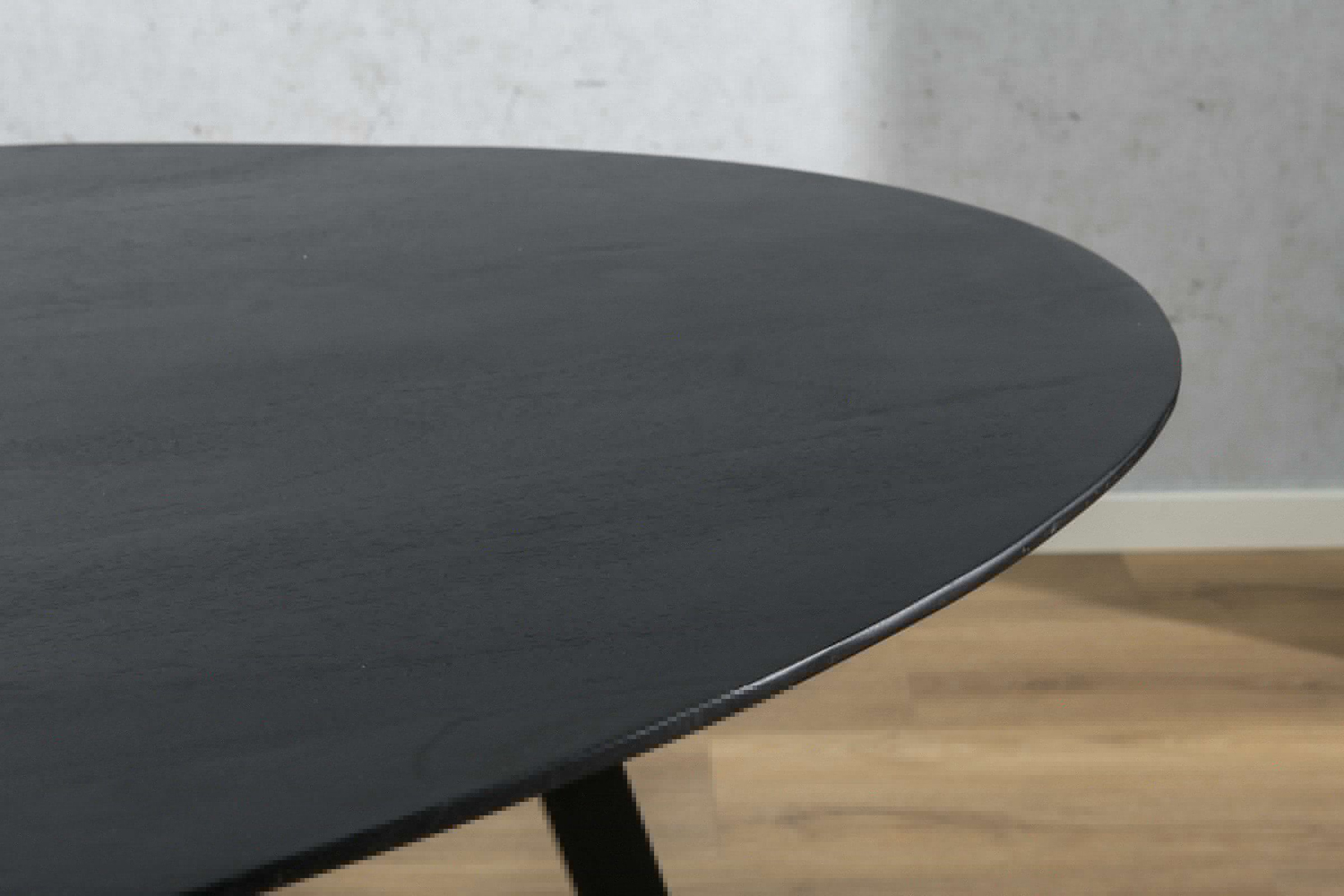 Esstisch Oslo oval 200 x 100 cm Akazie schwarz