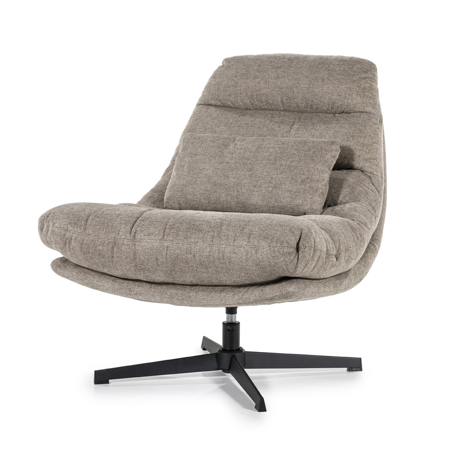 Sessel CONCIL drehbar mit Kissen Stoff braun