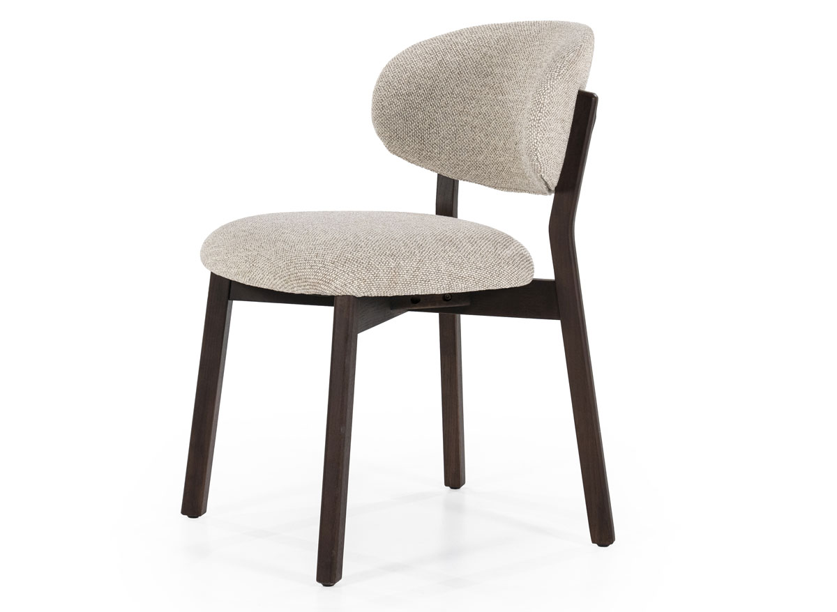 Esszimmer Stuhl Mikky Eiche Holz Stoff taupe