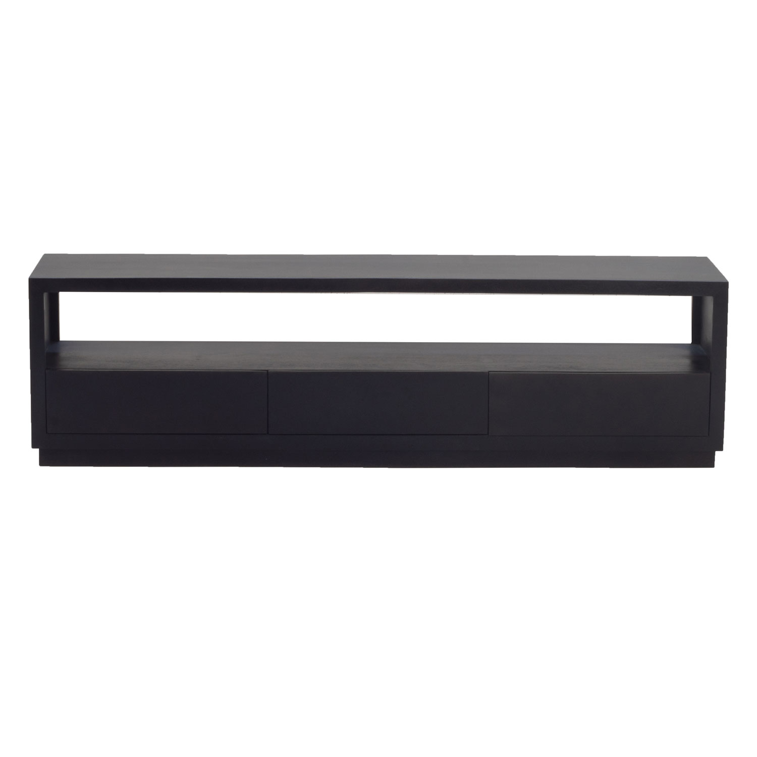TV Lowboard Aura 150 cm 3 Schubladen Mango schwarz