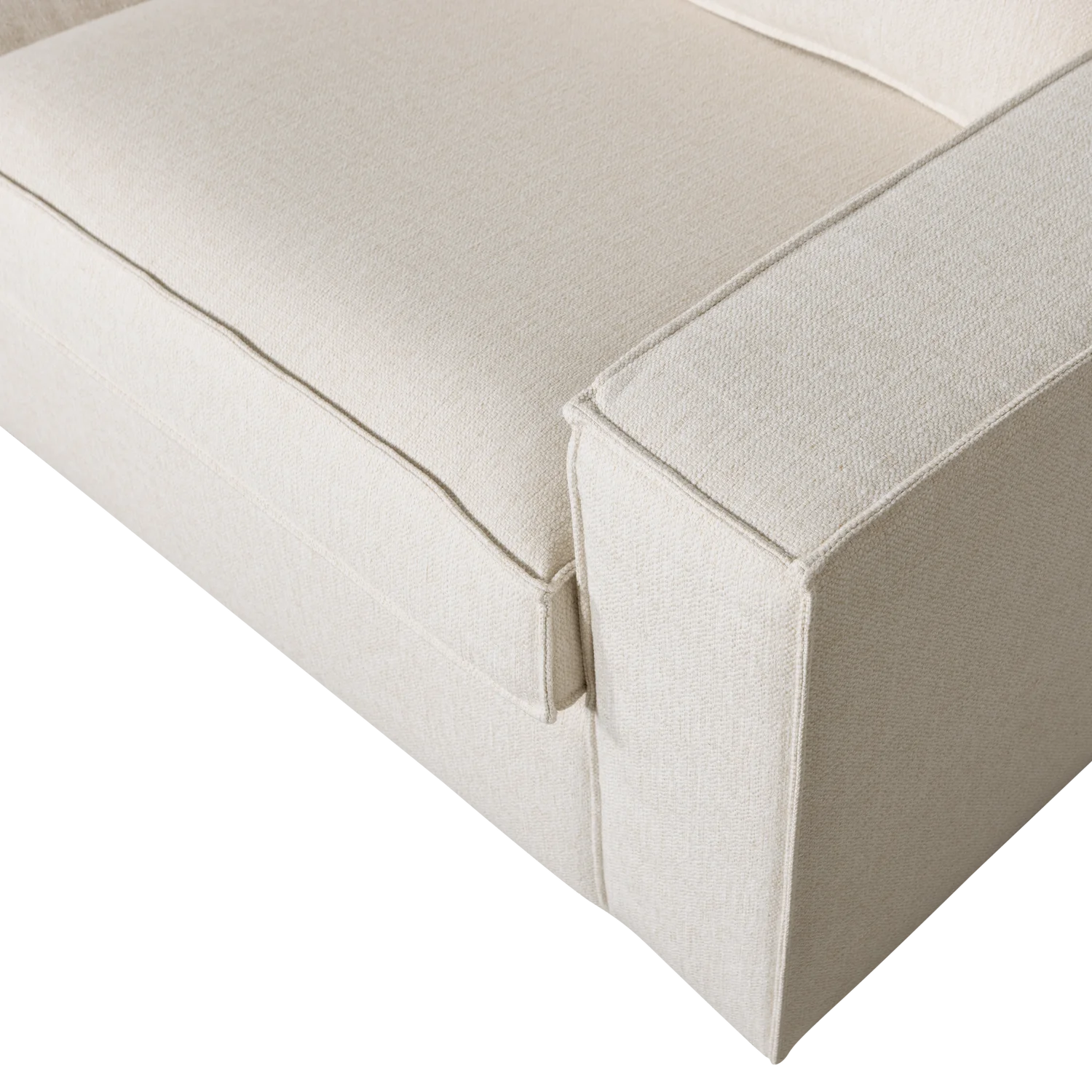 Ecksofa Sofa THOMAS Bezug Webstoff natur Chaiselongue links