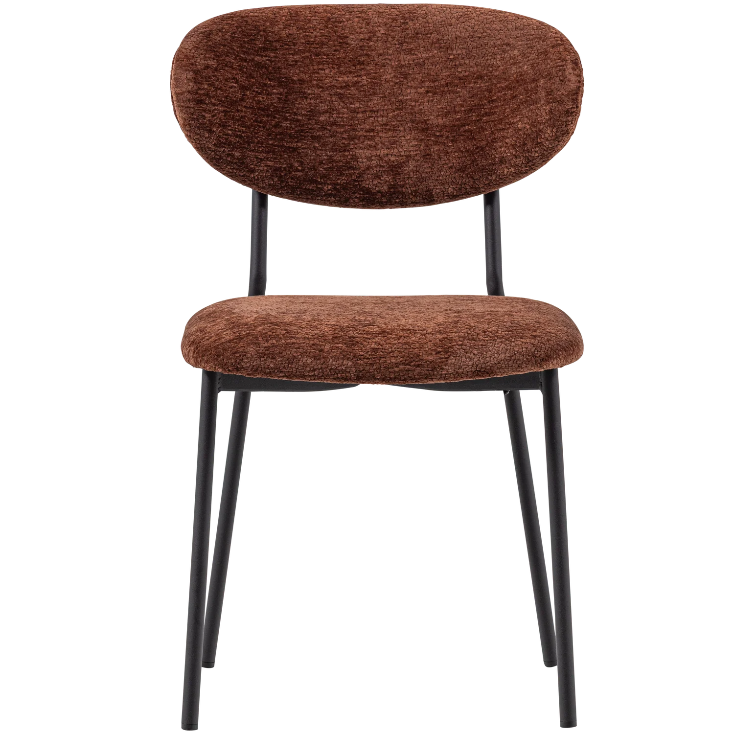 2er Set Esszimmerstuhl KJELD Struktur Chenille braun