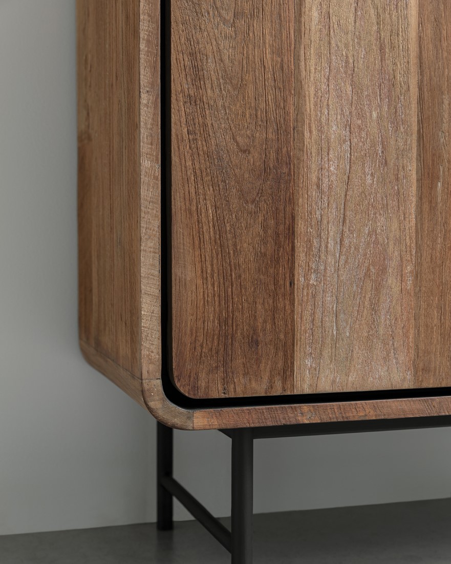 Bücherregal Evo H 220 cm recyceltes Teakholz Regal Schrank