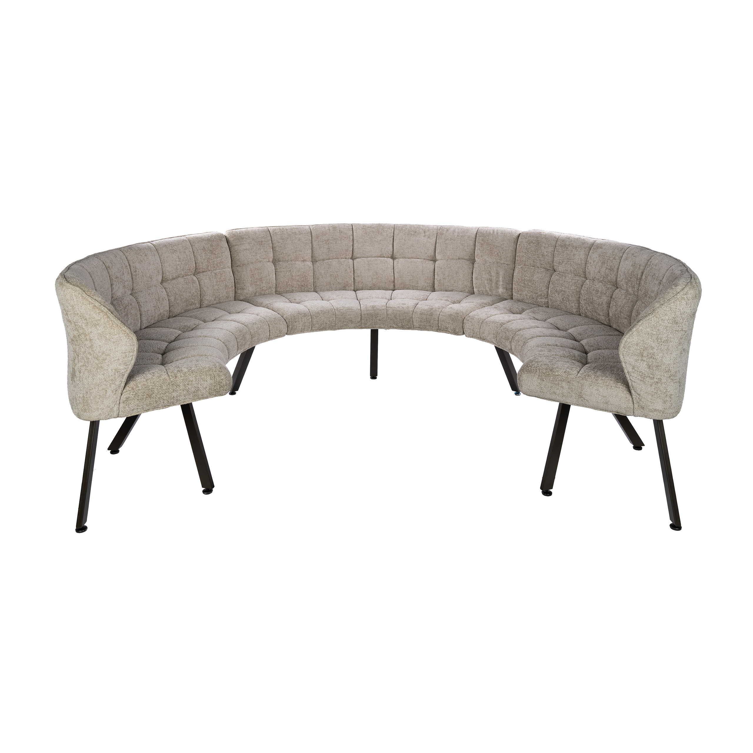 Runde Esszimmerbank FINO 245 cm Stoff sand