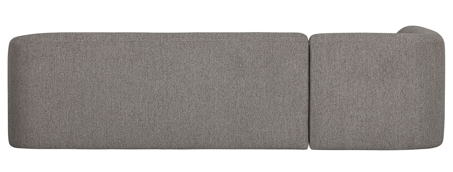 Eckgarnitur Sloping Chenille grau melange Ecksofa Longchair links