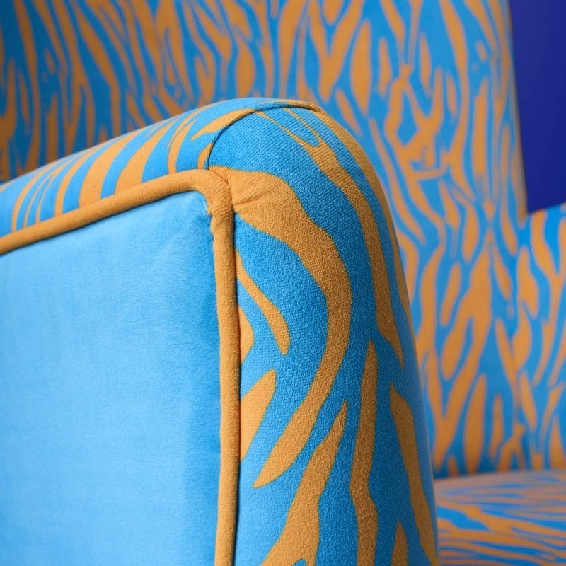 Sessel Zebra blau Polstersessel Fernsehsessel