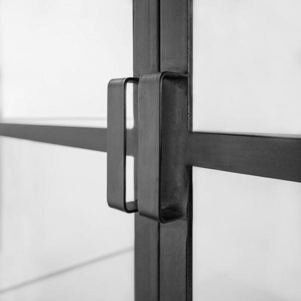 Industrie Vitrine Mlla Metall Schrank schwarz weiß
