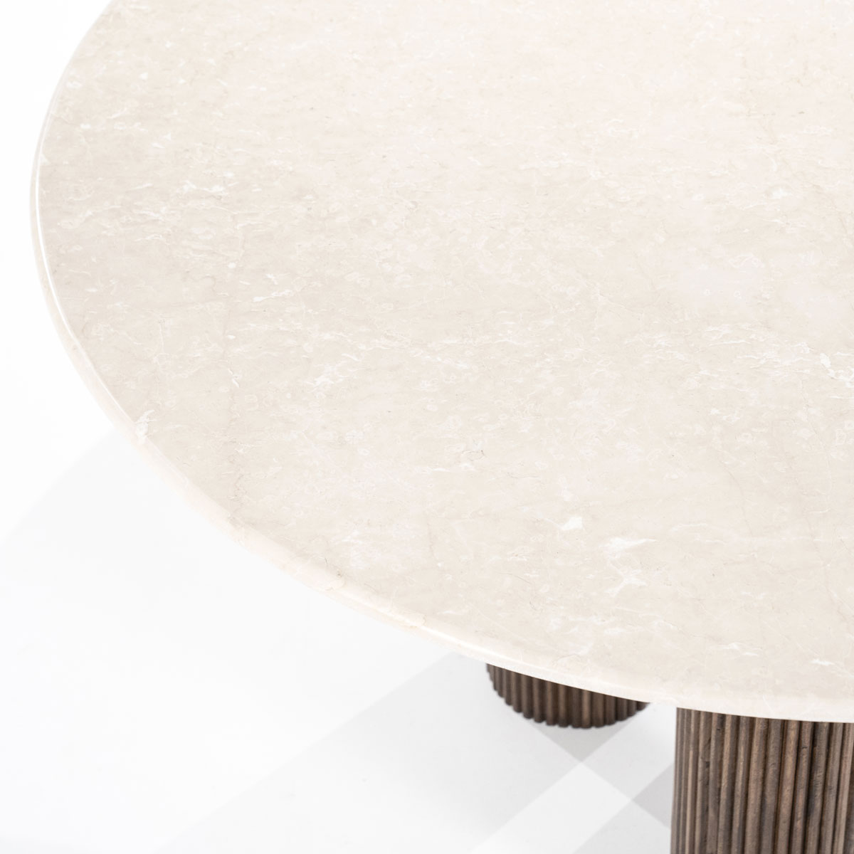 Esstisch Xavi rund 130 cm Marmor Mango Holz braun