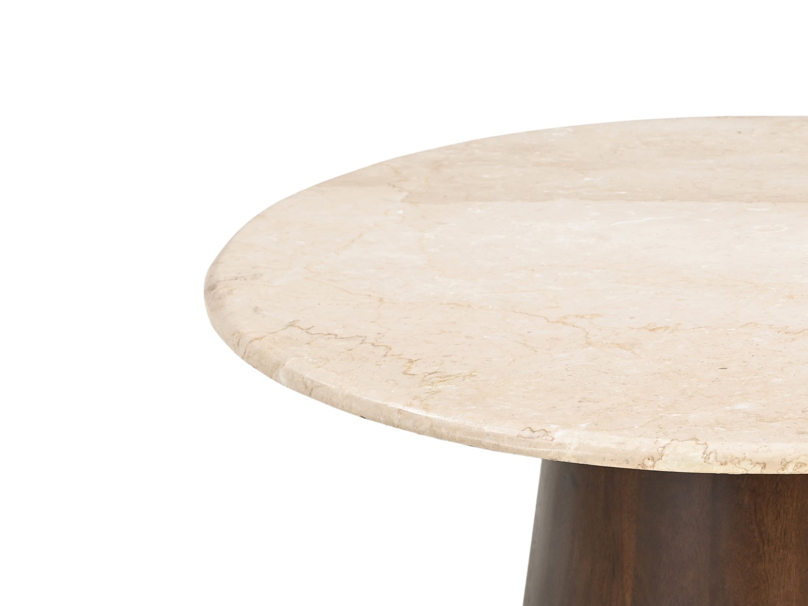 Couchtisch Bottecino Ø 75 cm Mangoholz braun Marmor