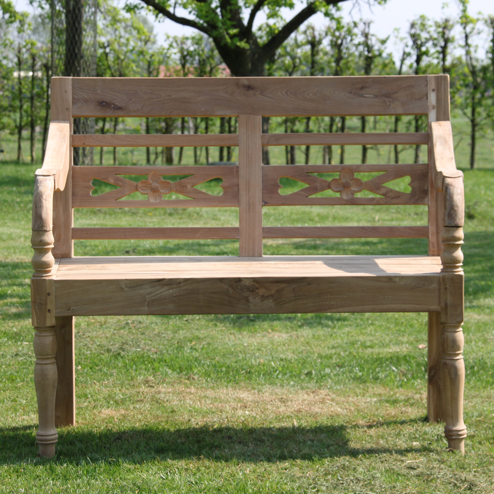 2-Sitzer Gartenbank NOSTALGIE Teakholz Bank 100 cm