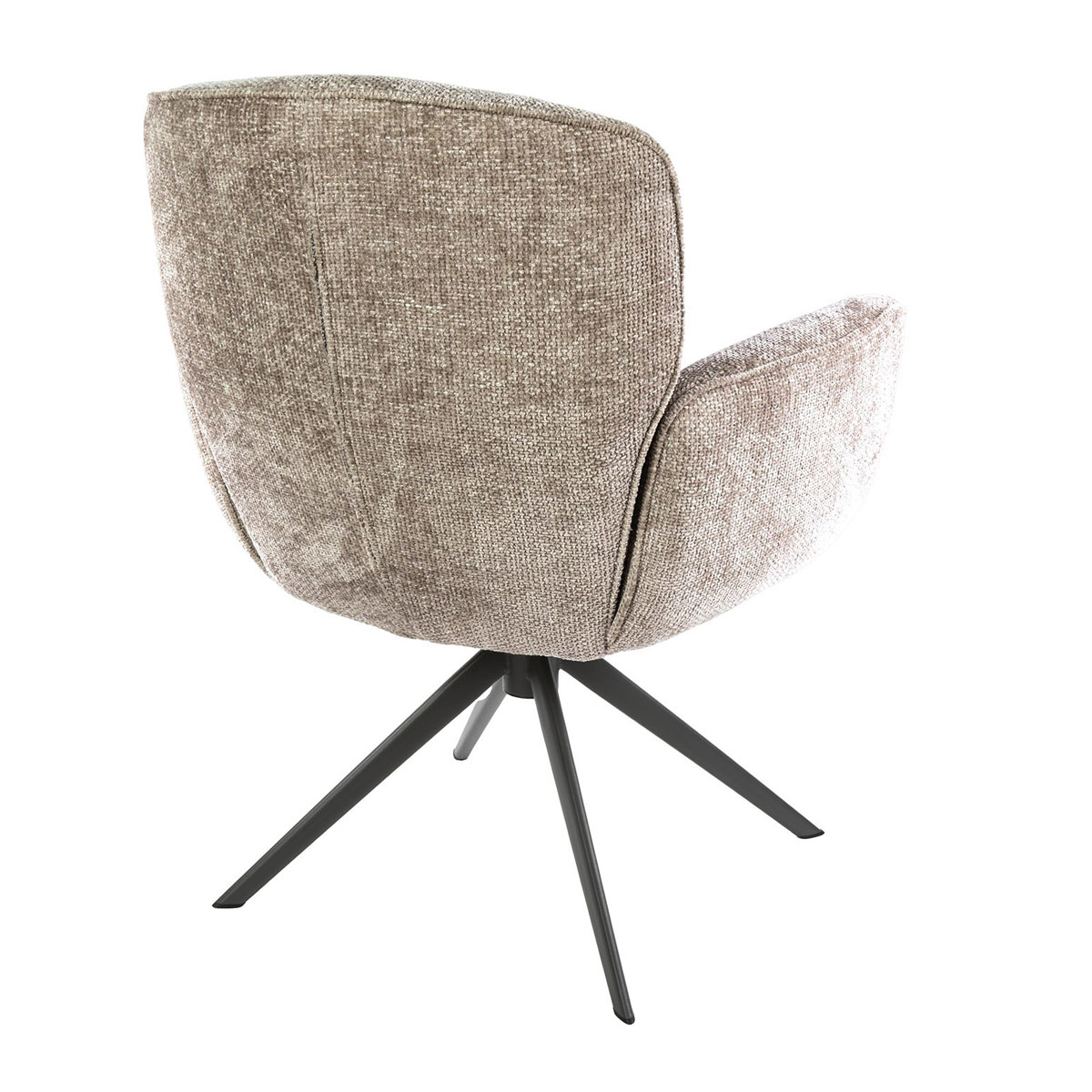 Armlehnstuhl LORENZO drehbar Chenille Stoff sandfarben