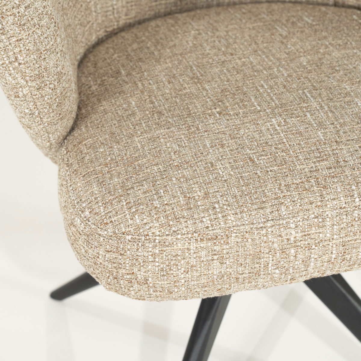 Esszimmer Stuhl Connor drehbar Metall Stoff taupe