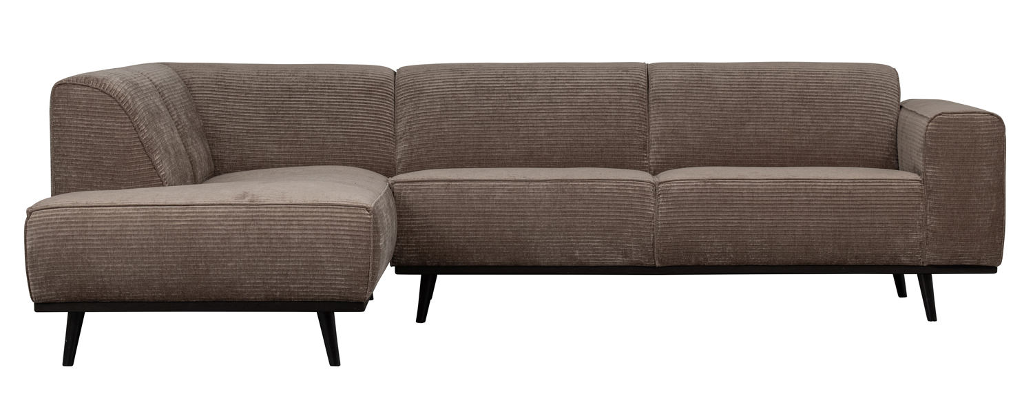 Ecksofa Statement Rib Cord taupe Chaiselongue links