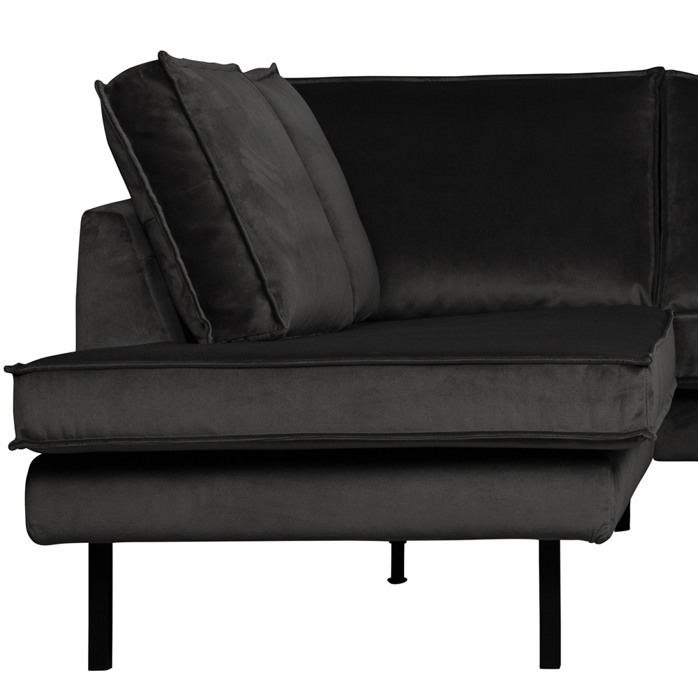 Eckgarnitur Rodeo Samt anthrazit Couch Sofa Ecksofa Longchair links