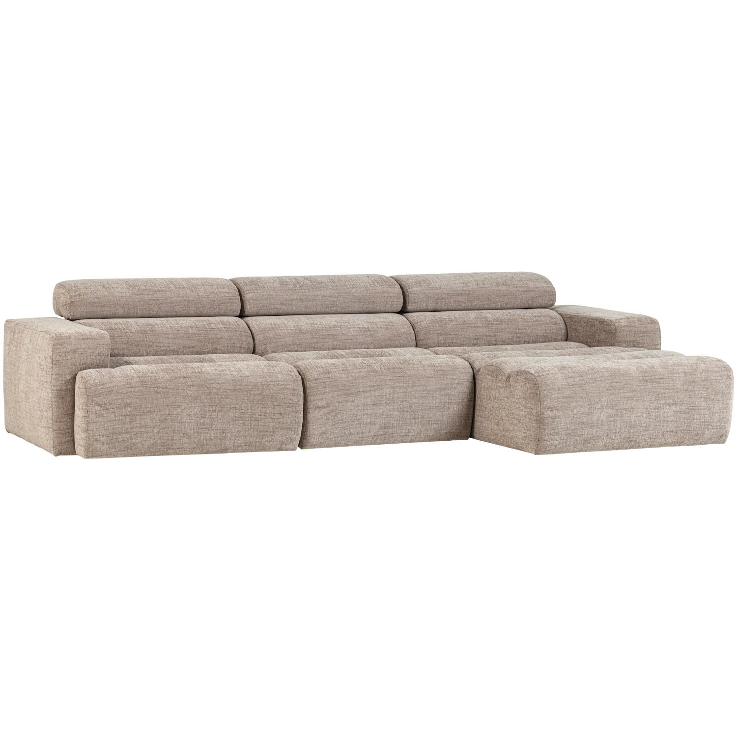 Ecksofa Sofa NOVI Bezug Melange natur Chaiselongue rechts
