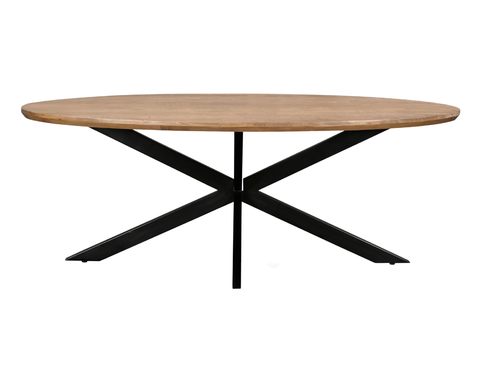 Esstisch Jesper oval 180 x 90 cm Mangoholz braun Metall