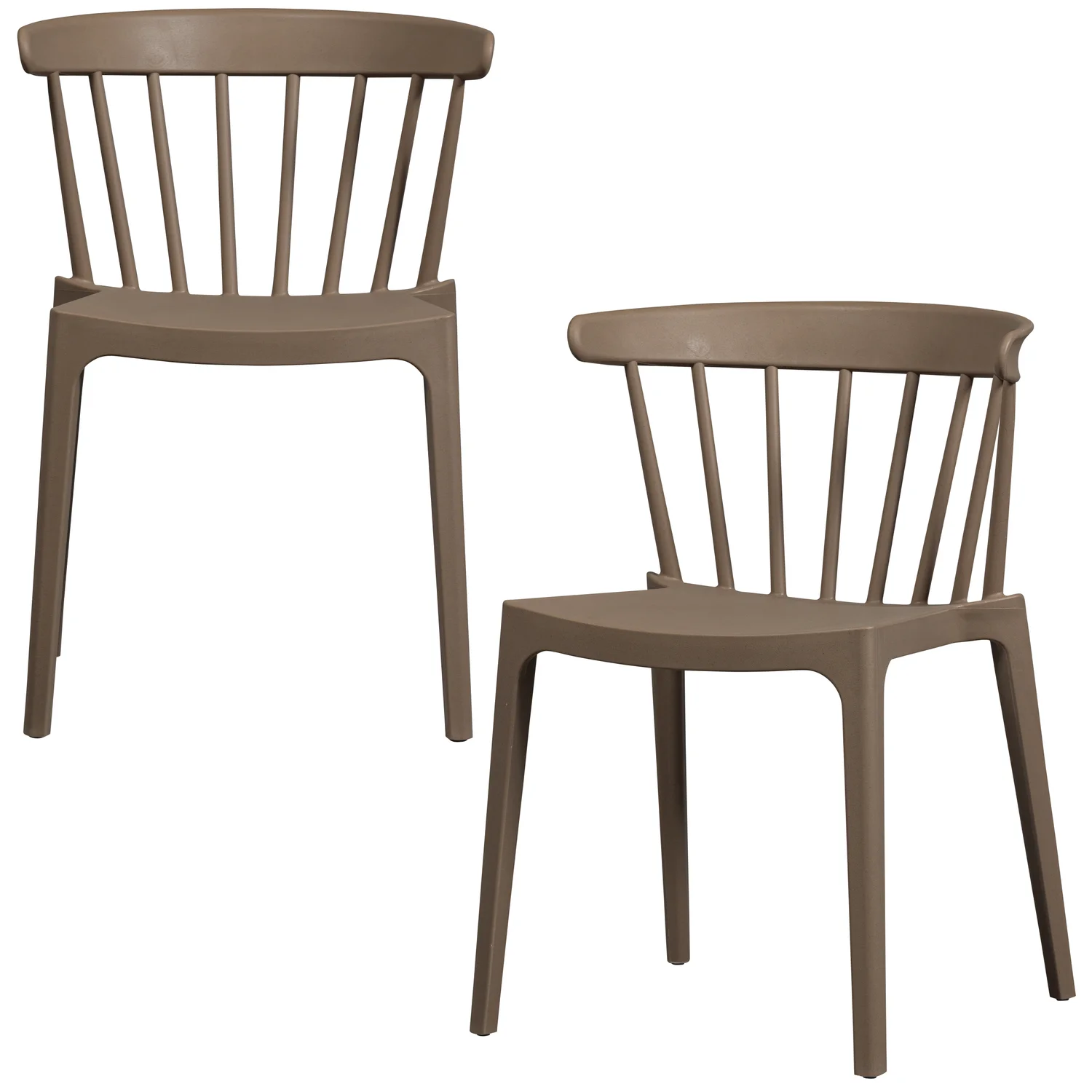 2er Set Gartenstuhl Kunststoff BLISS BIOFASER braun melange stapelbar