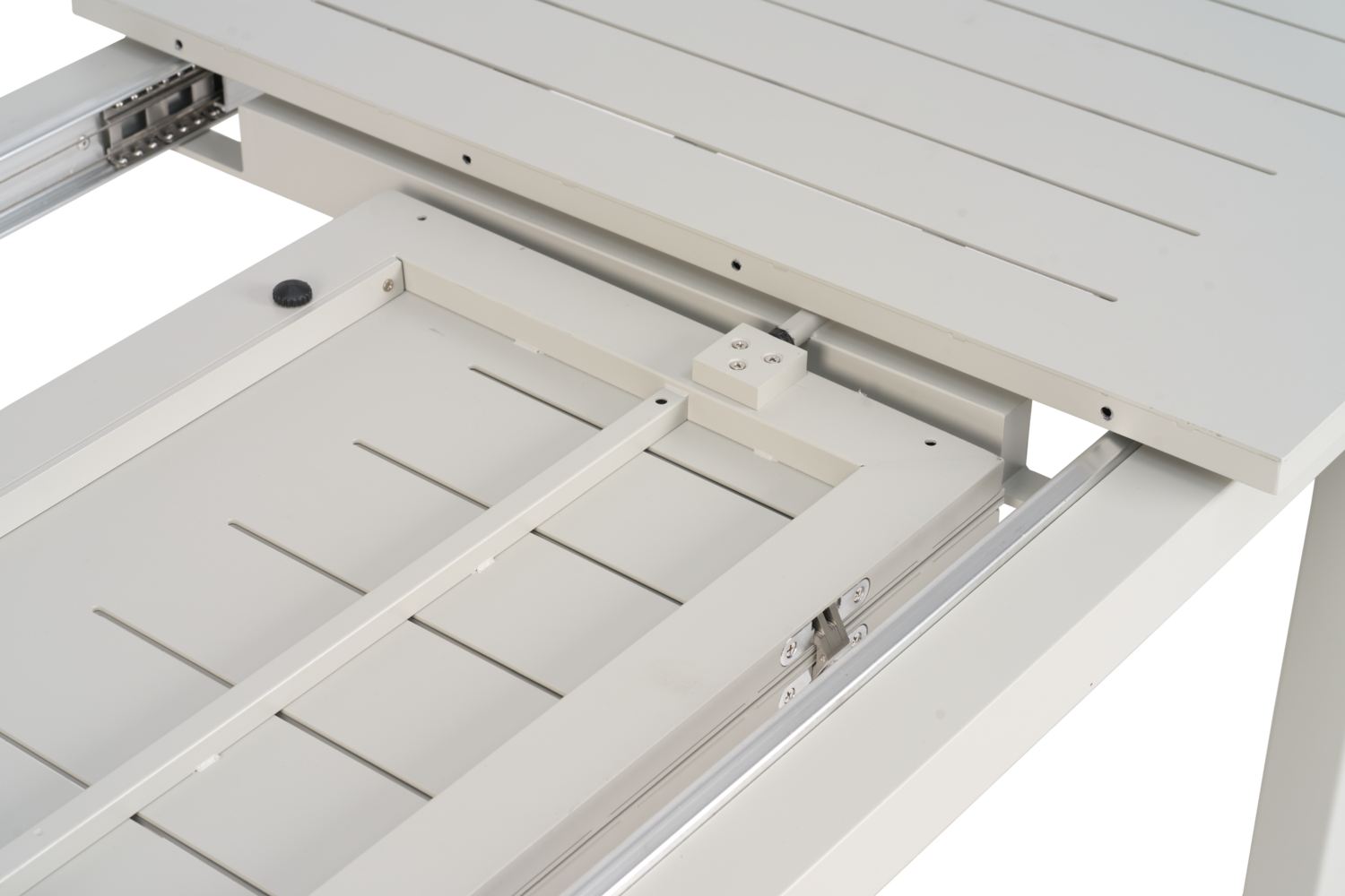 Gartentisch LOMMA hellgrau ausziehbar 132 bis 192 x 80 cm Aluminium