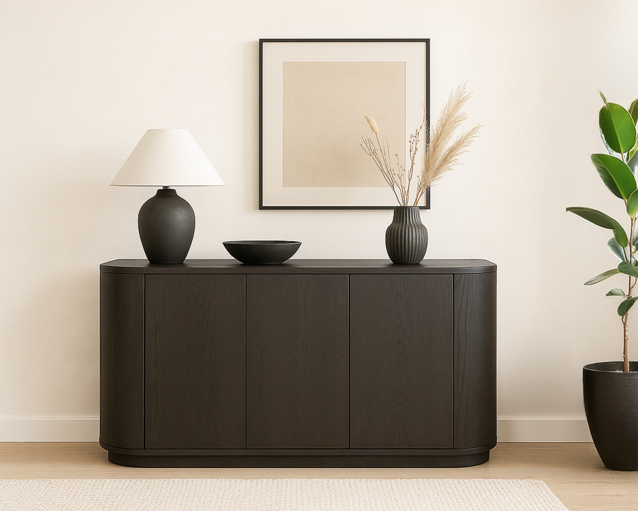Sideboard Novero 170 cm Eichenholzfurnier Espresso braun Kommode