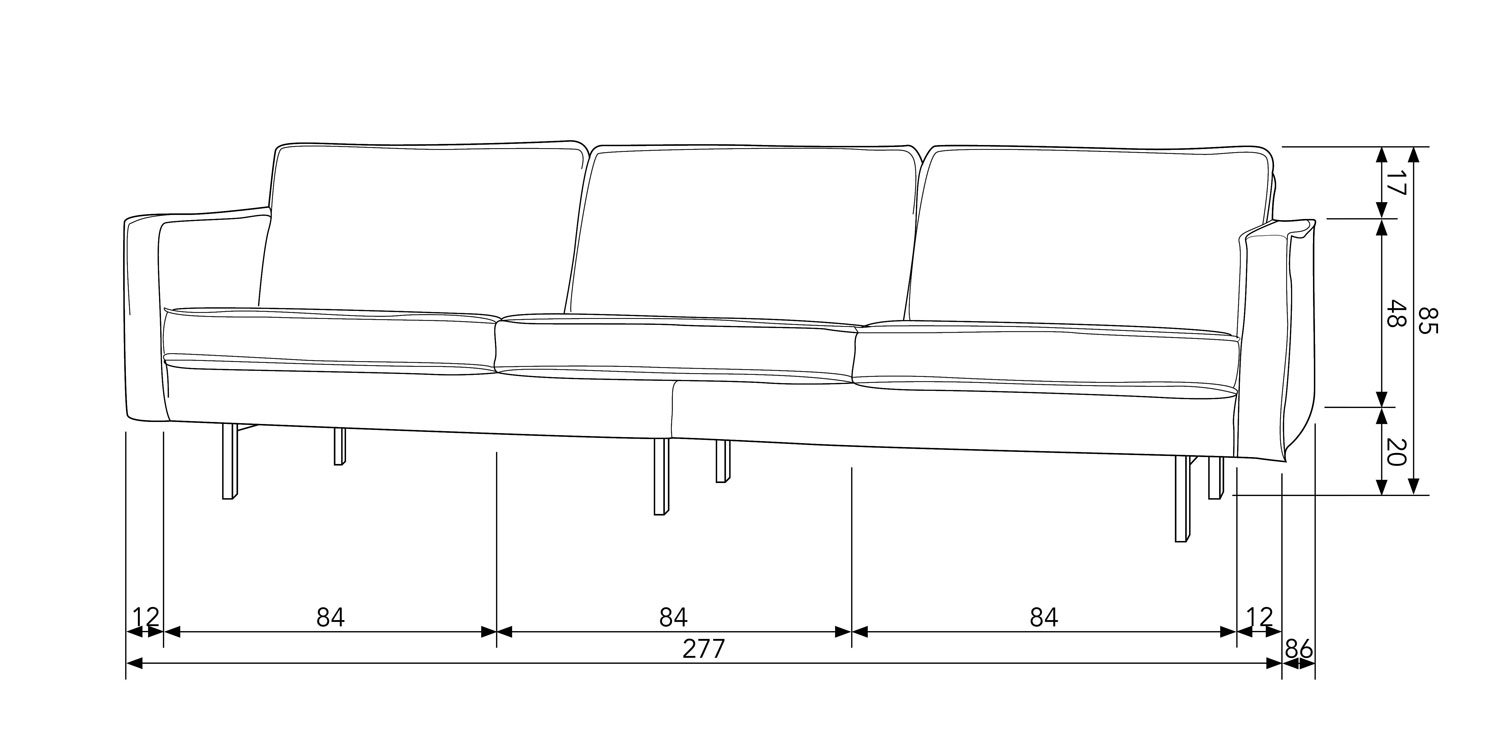 3 Sitzer Sofa Rodeo Samt pistazie