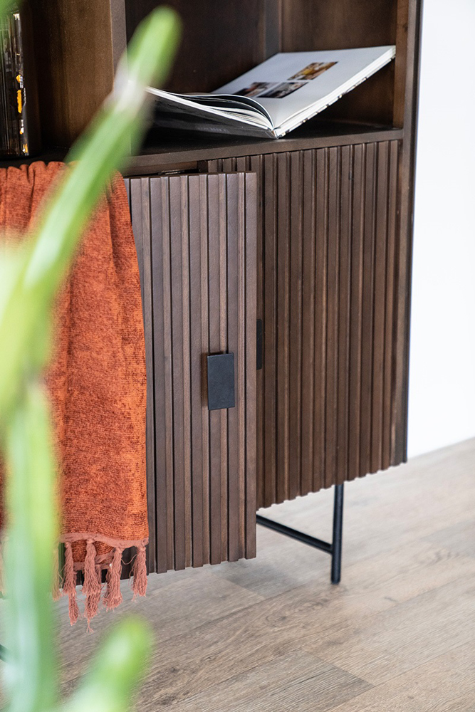Bücherschrank Regal Remi H 200 cm Mangoholz braun