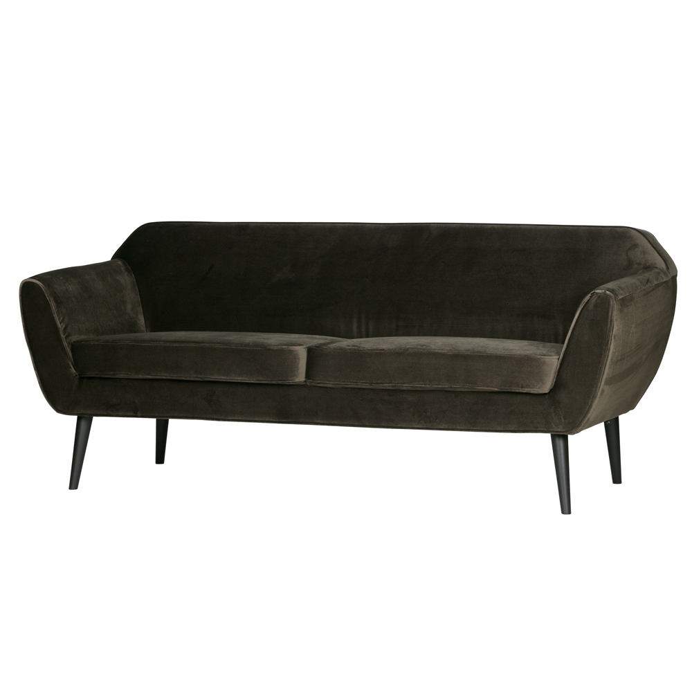 woood 2,5 Sitzer Sofa ROCCO Samt warmes grün Couch Loungesofa Garnitur Couchgarnitur