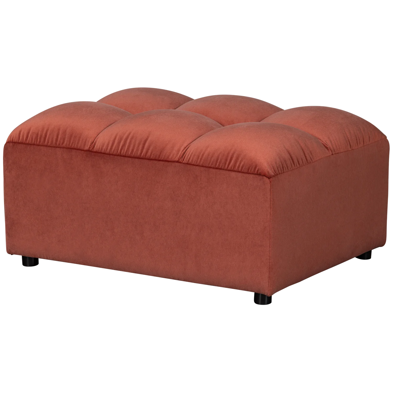 Pouf ALLURE 100 x 70 cm Hocker Sitzhocker Samt blush
