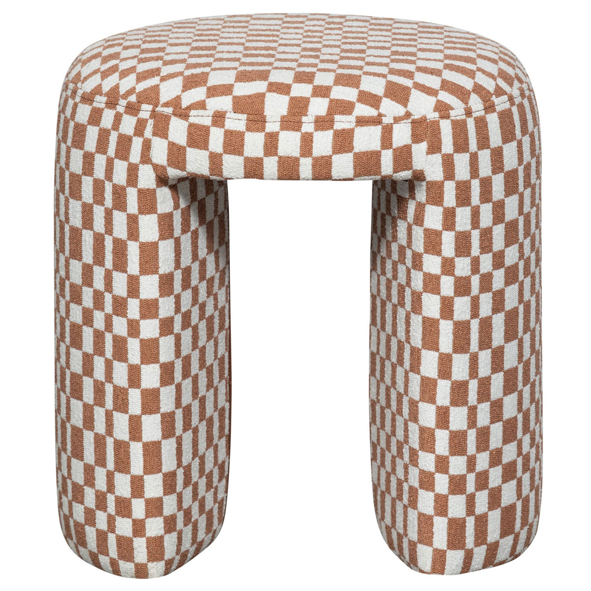 Hocker Sitzhocker CHARLIE Karomuster orange kariert