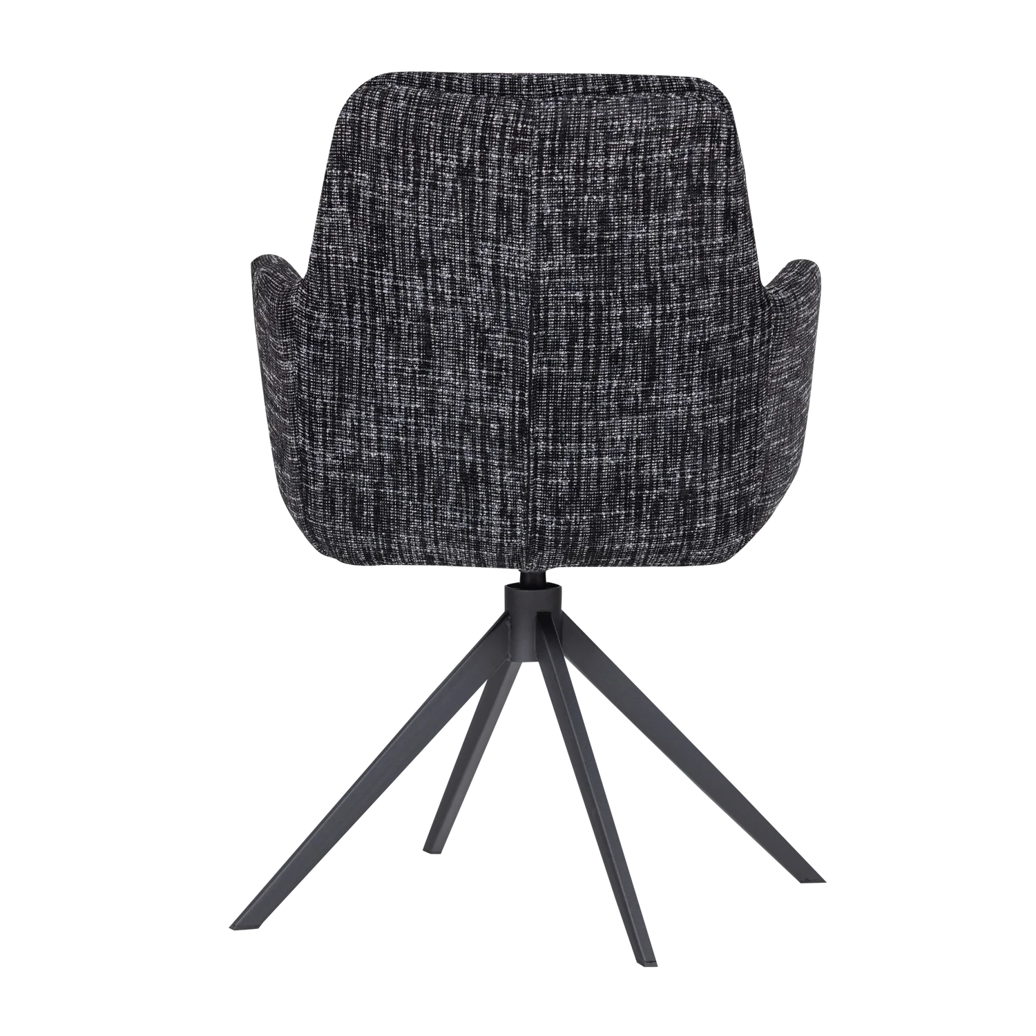 Armlehnstuhl GRANT drehbar Melange Stoff schwarz Drehstuhl