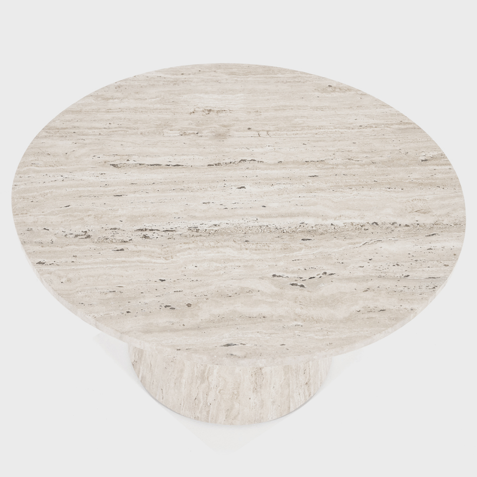 Couchtisch Laimee rund Ø 70 cm Travertin Naturstein