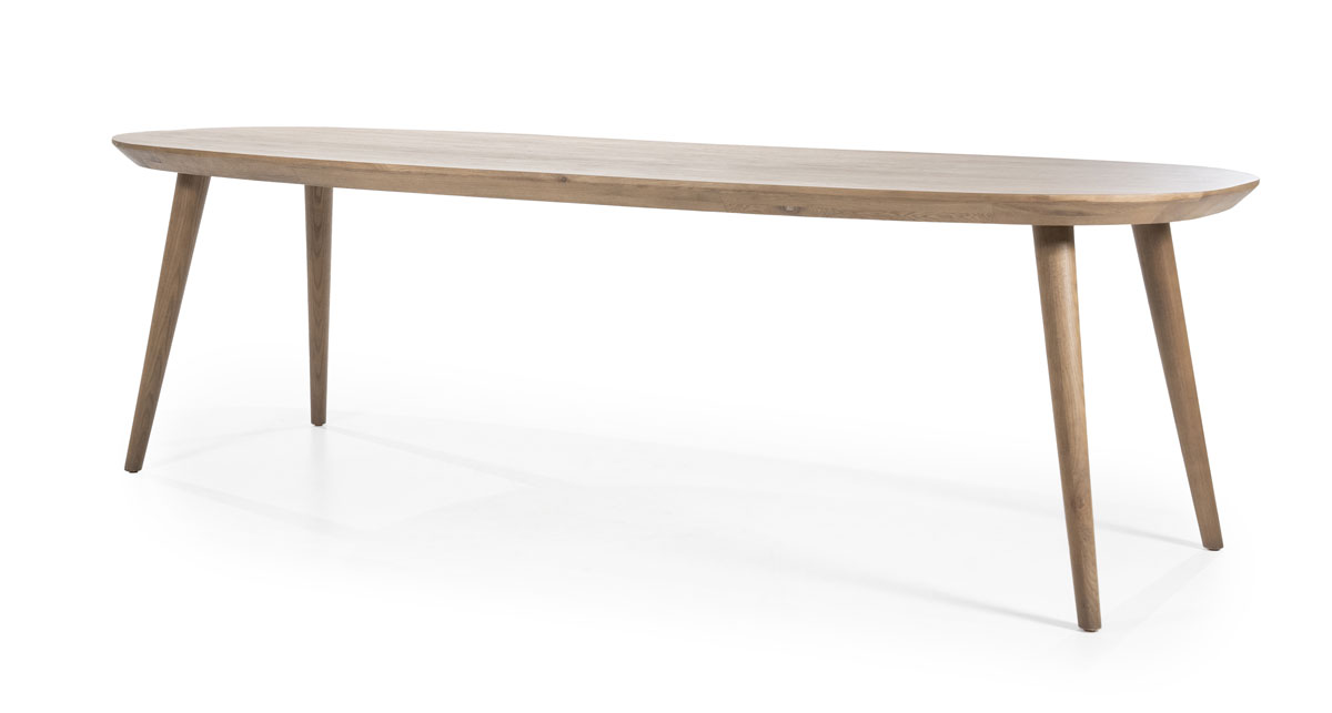 Esstisch Elijah oval 220 x 100 cm Braun Eiche dunkelbraun