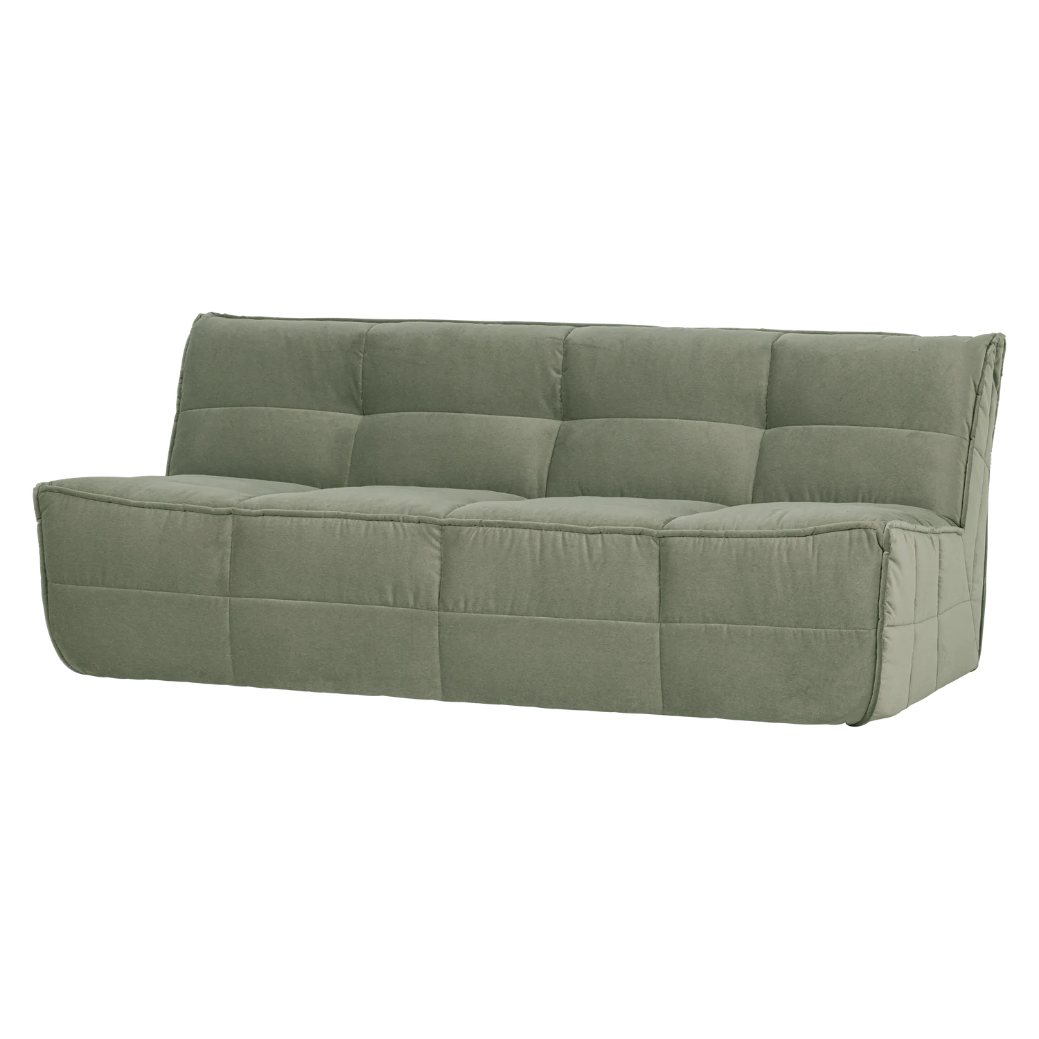 3 Sitzer Sofa CLUSTER Samt pistaziengrün Couch Garnitur Loungesofa Couchgarnitur