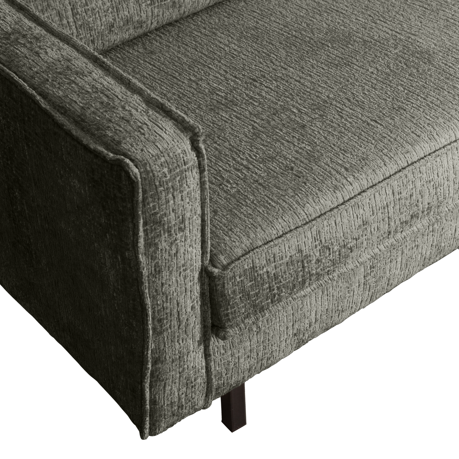 Eckgarnitur Rodeo Struktur Samt frost Couch Sofa Ecksofa Longchair rechts