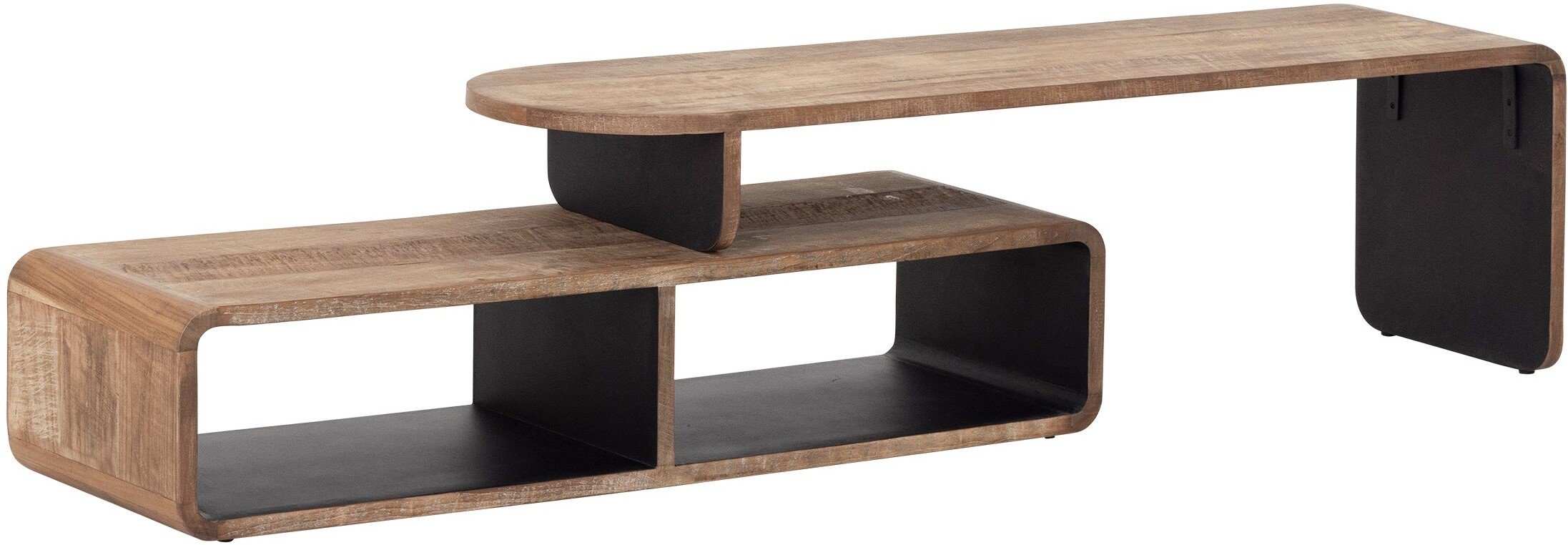 TV Möbel Evo 2-teilig verstellbar recyceltes Teakholz Lowboard