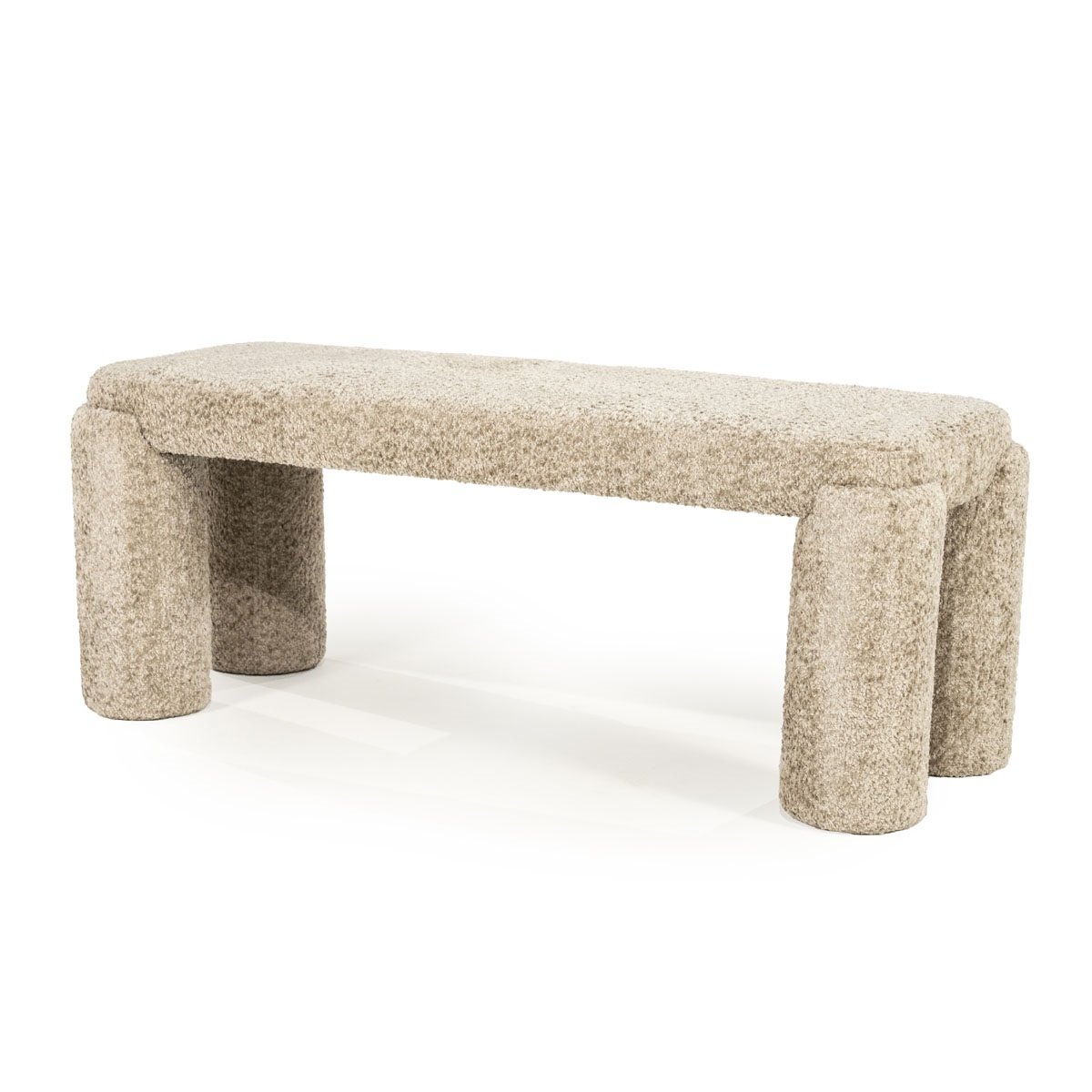 Bank Hocker Omla 119 cm Stoff taupe Sitzbank Esstischbank