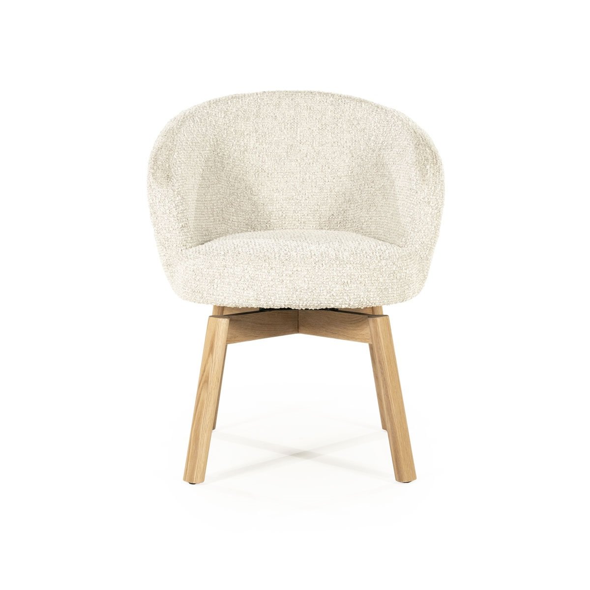 Esszimmerstuhl Livia Drehstuhl Beine Eiche Stoff beige