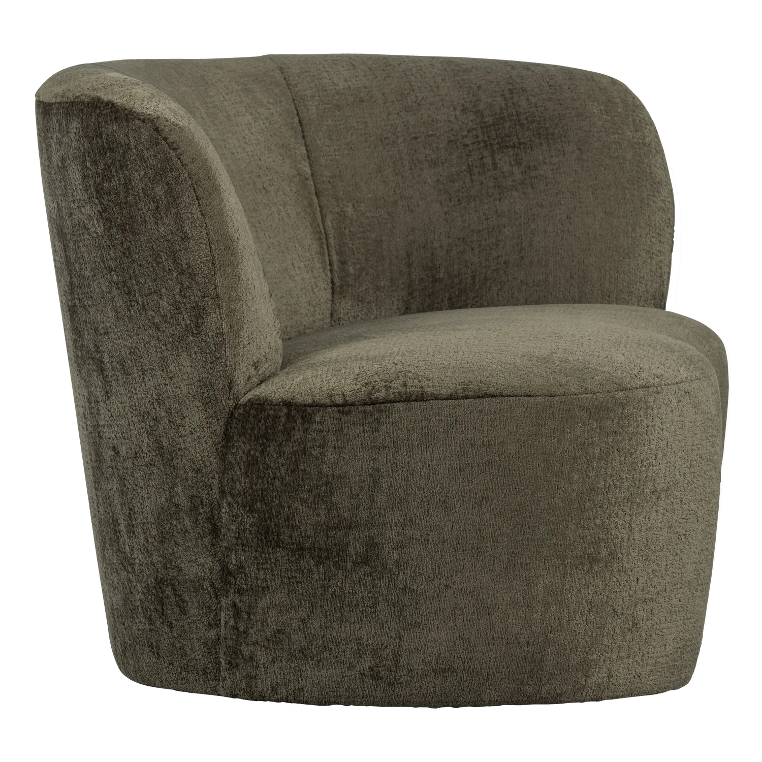 Kleines Sofa Stone rechts 112 cm Struktur-Samt warmgrün Loungesofa