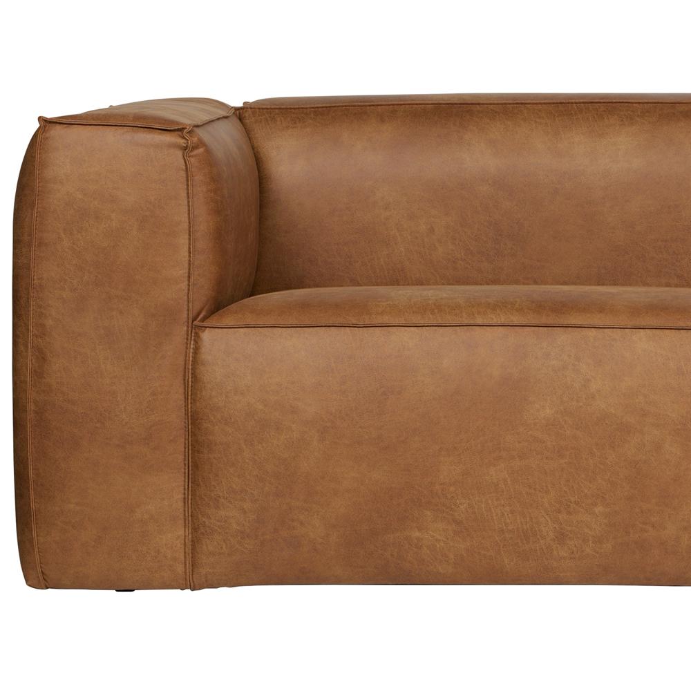 woood 3,5 Sitzer Sofa Bean Cognac recyceltes Leder