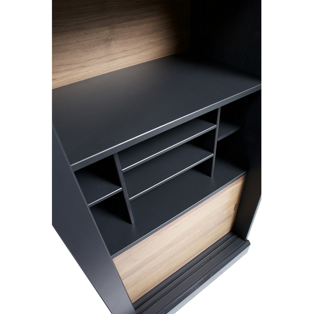 woood Vitrine Schrank James 200 cm schwarz