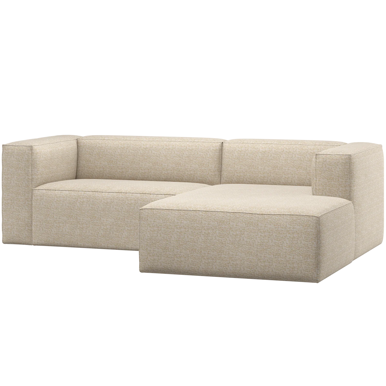 Ecksofa BEAN Melange beige Longchair rechts