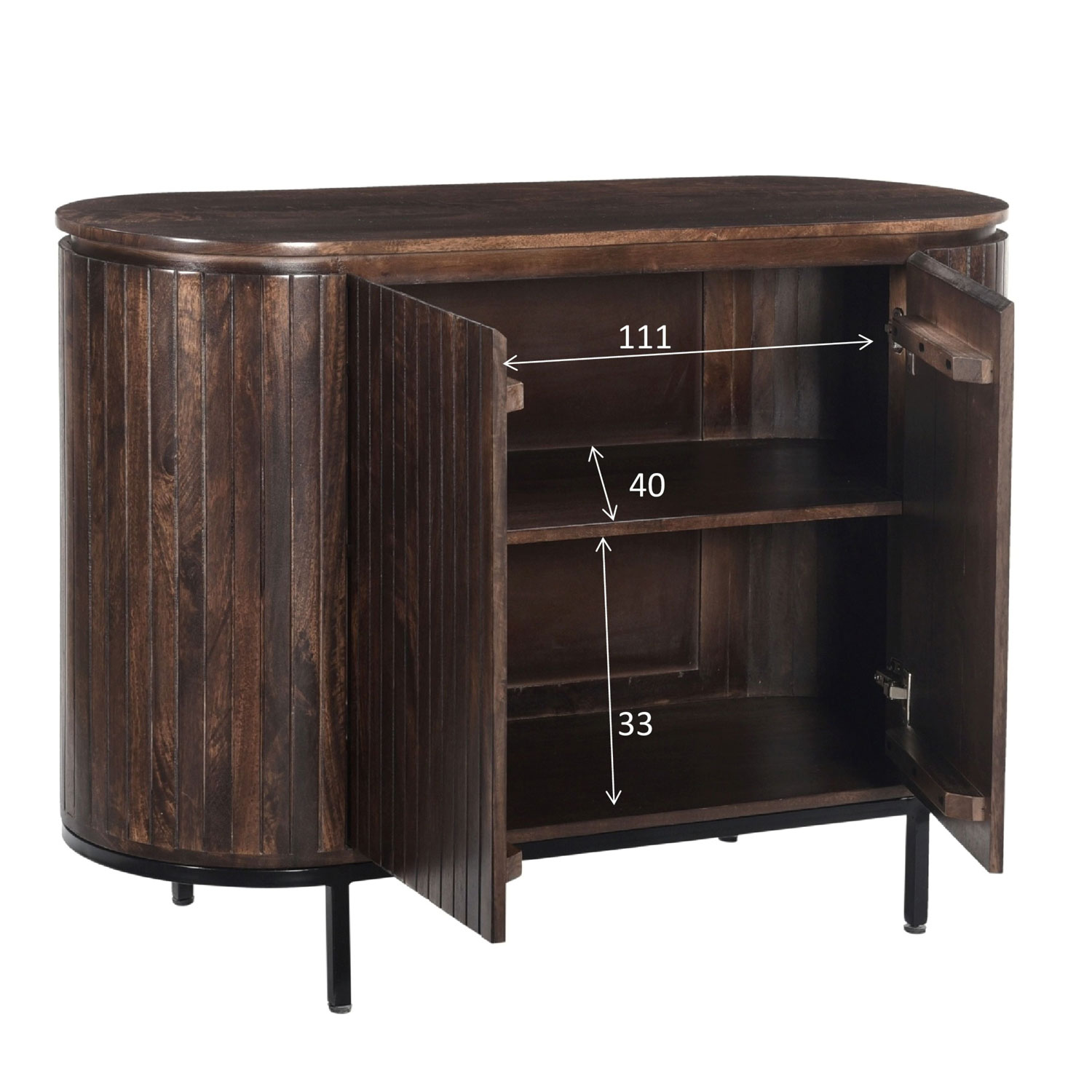 RETRO CHIC Sideboard Noor 115 cm Mango Holz braun