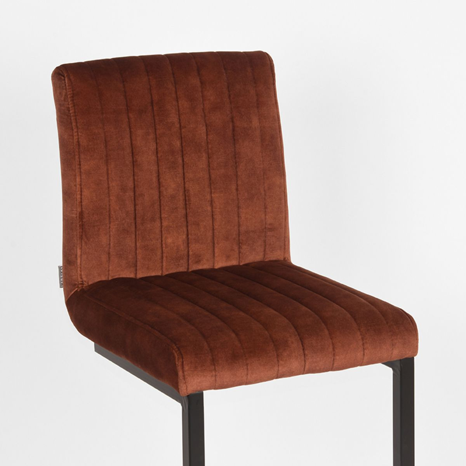 Barhocker HUGO Velours Stoff rostfarben SH 66 cm